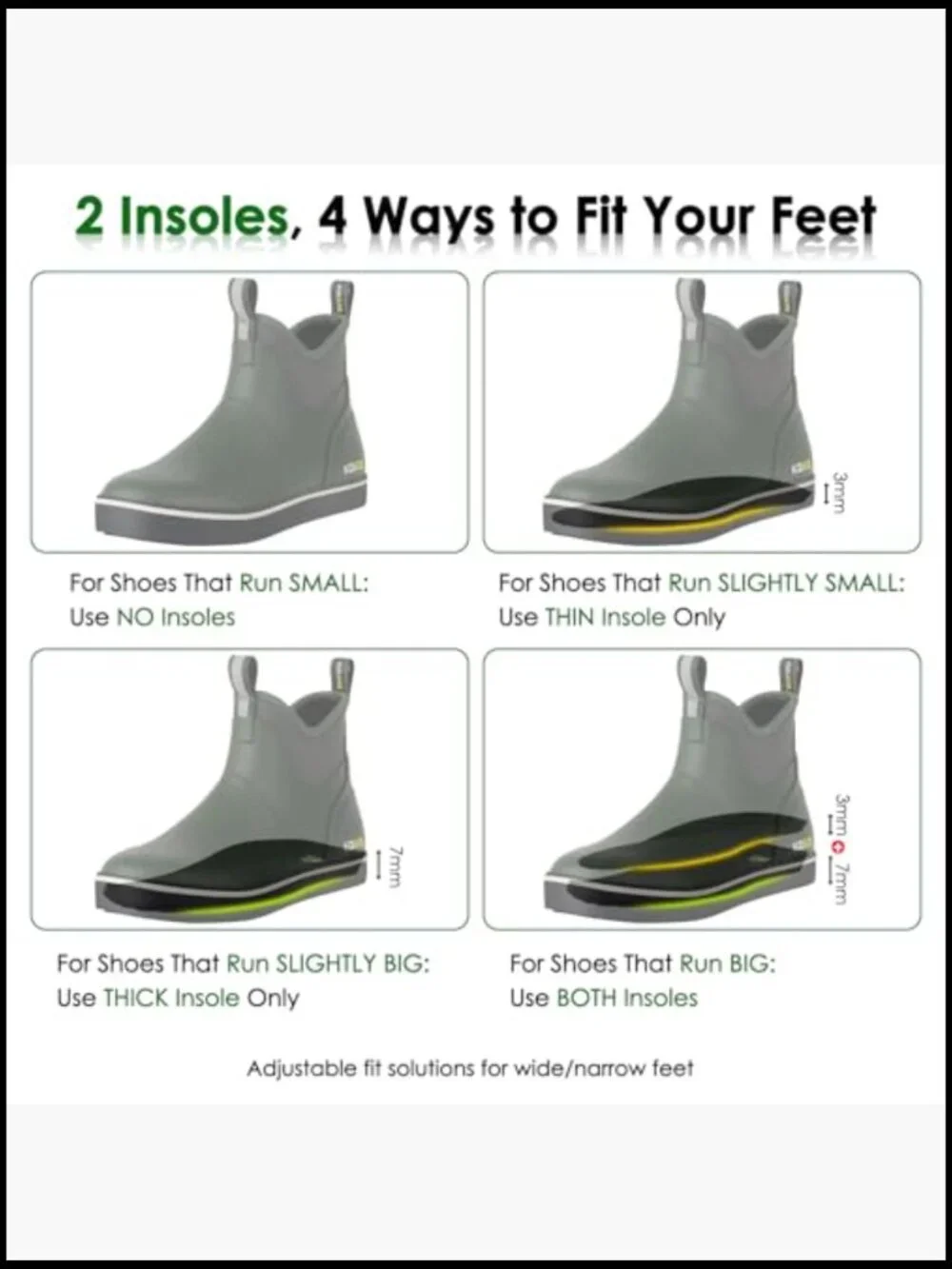 Waterproof Rain Boots Men's Deck Boots High Traction Rubber Pull-On Ankle